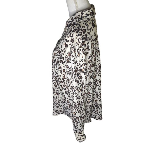 Maurices Blouse Cheetah Womens Plus Size 1x Lightweight Long Sleeve Animal Print - Picture 3 of 7
